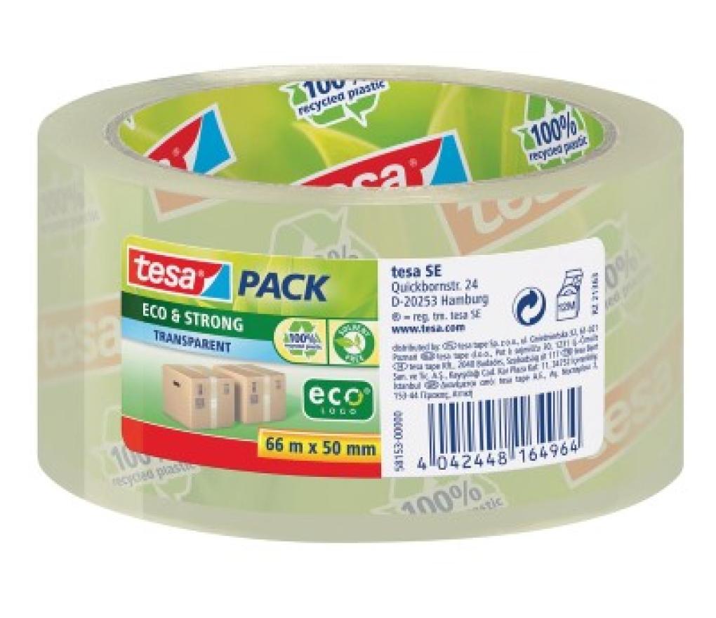 Kleefband verpakkingstape Tesa 58153 50 mm x 66 m ECO strong transparant - Per stuk