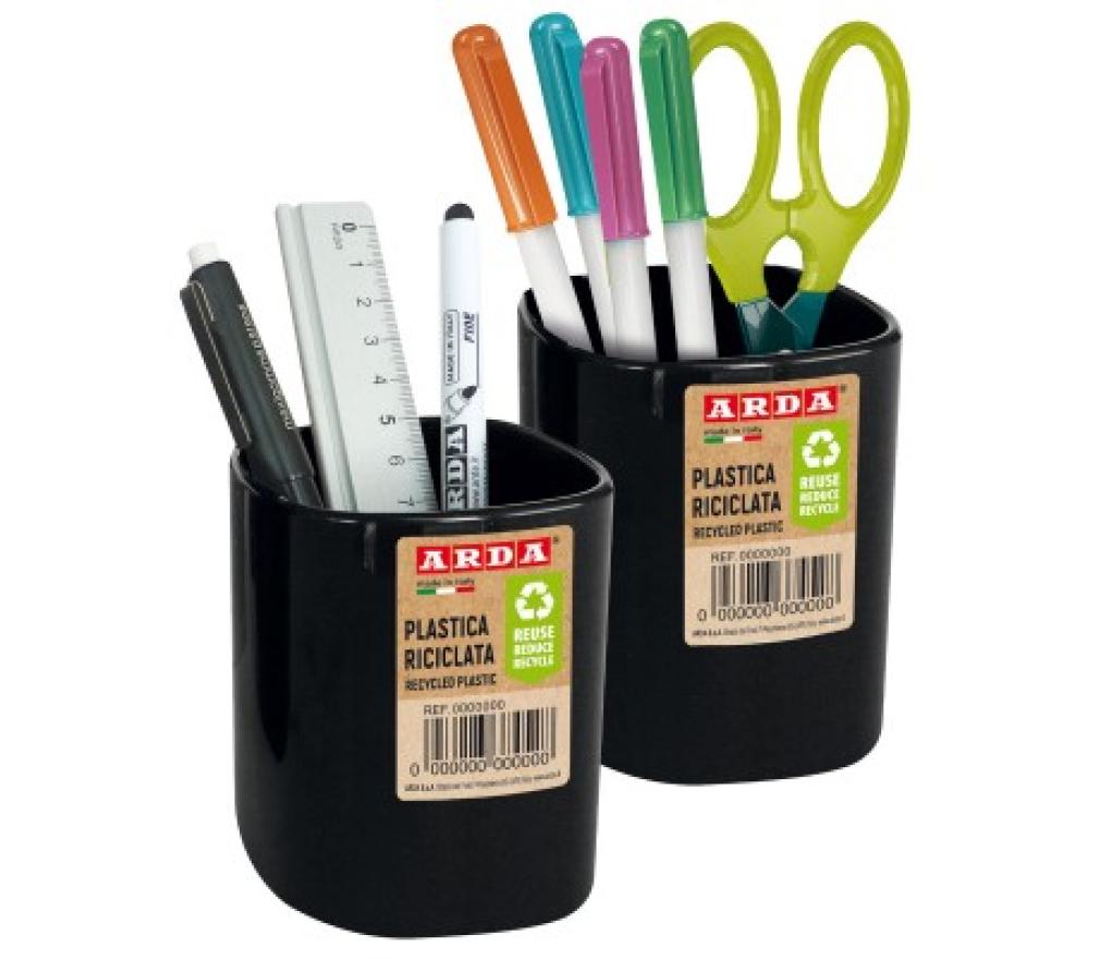 Pennenpot Arda gerecycleerd plastic zwart - Per stuk