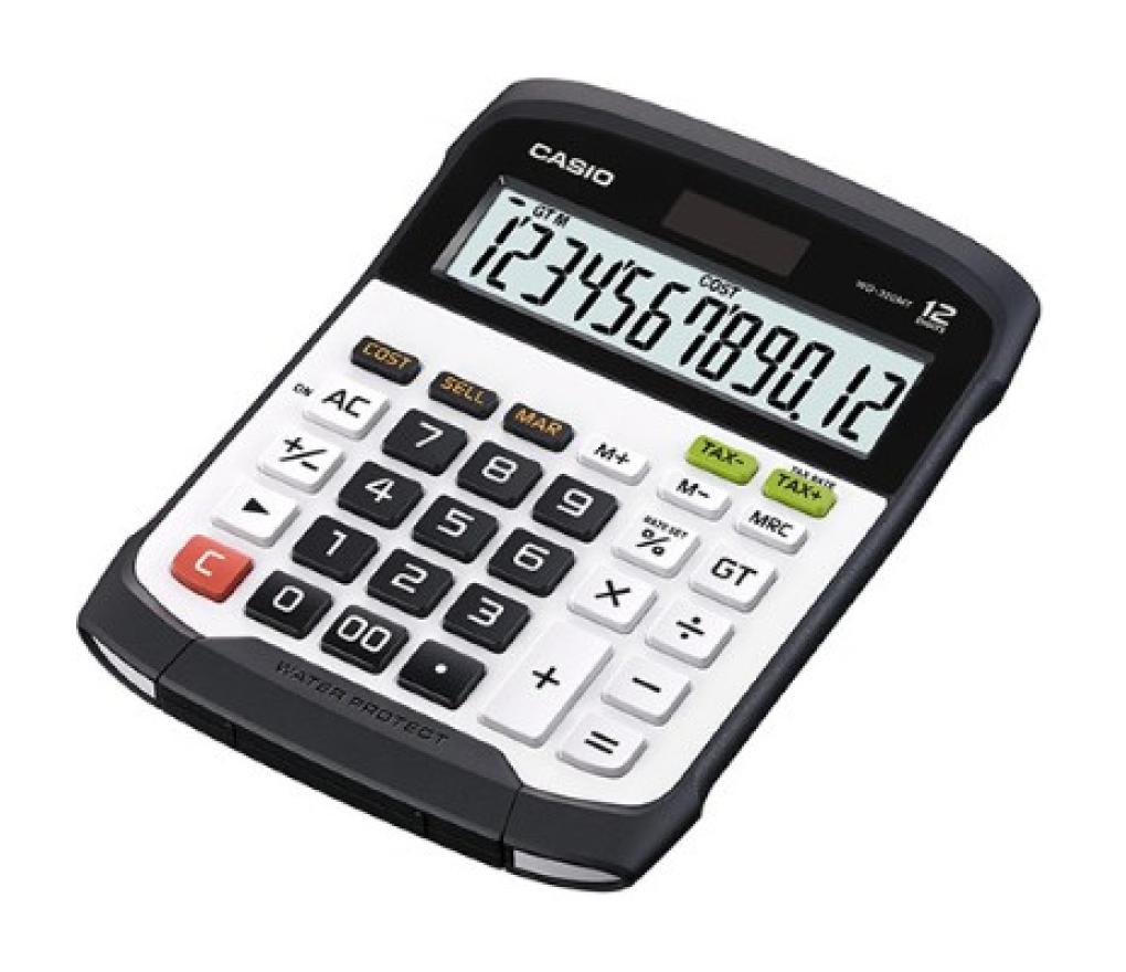 Rekenmachine Casio WD320MT water-en stofbestendig dual 12 cijfers - Per stuk