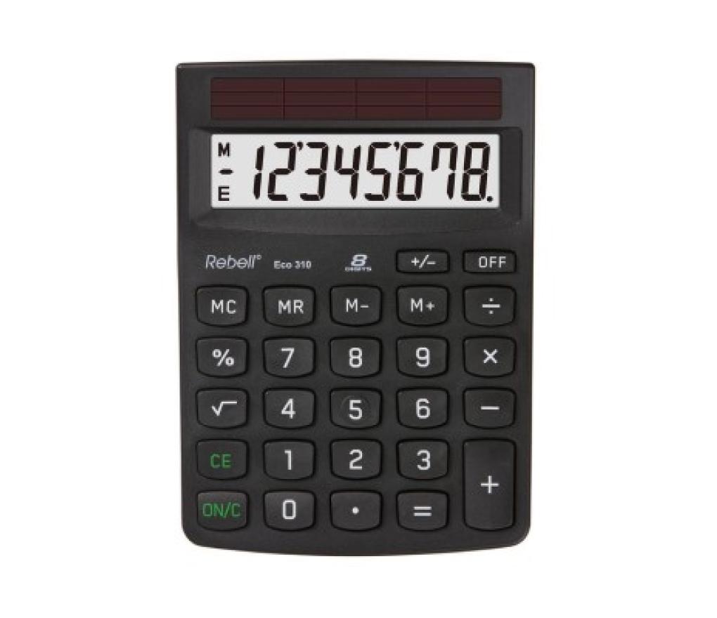Rekenmachine desktop Rebell ECO 310 BX zwart  8 cijfers - Per stuk