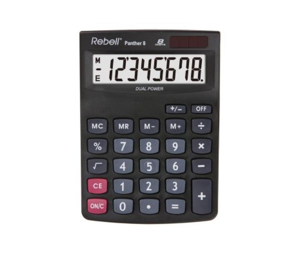Rekenmachine desktop Rebell Panther 8BX dual zwart 8 cijfers - Per stuk