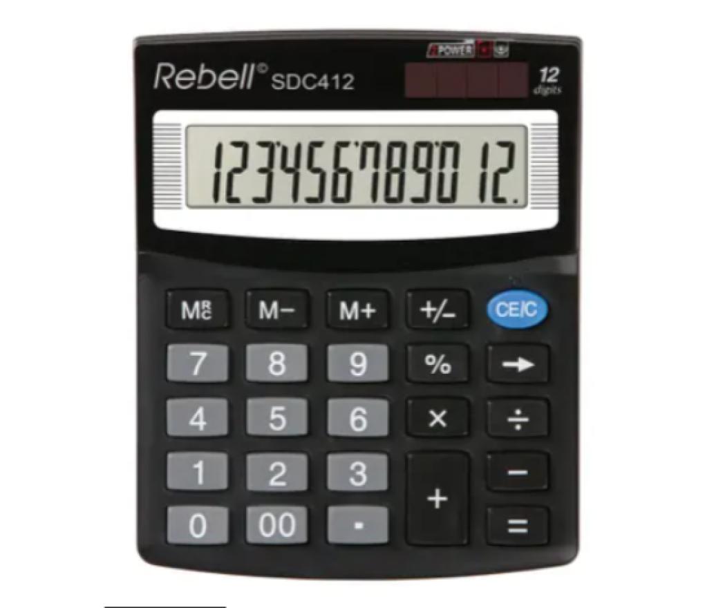 Rekenmachine desktop Rebell SDC412 BX dual zwart 12 cijfers - Per stuk