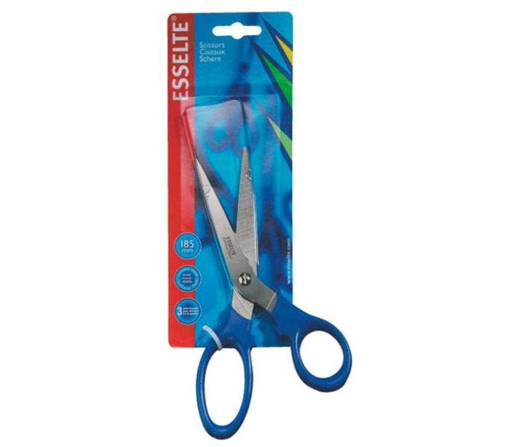 Schaar 18 cm Esselte blauw - Per stuk