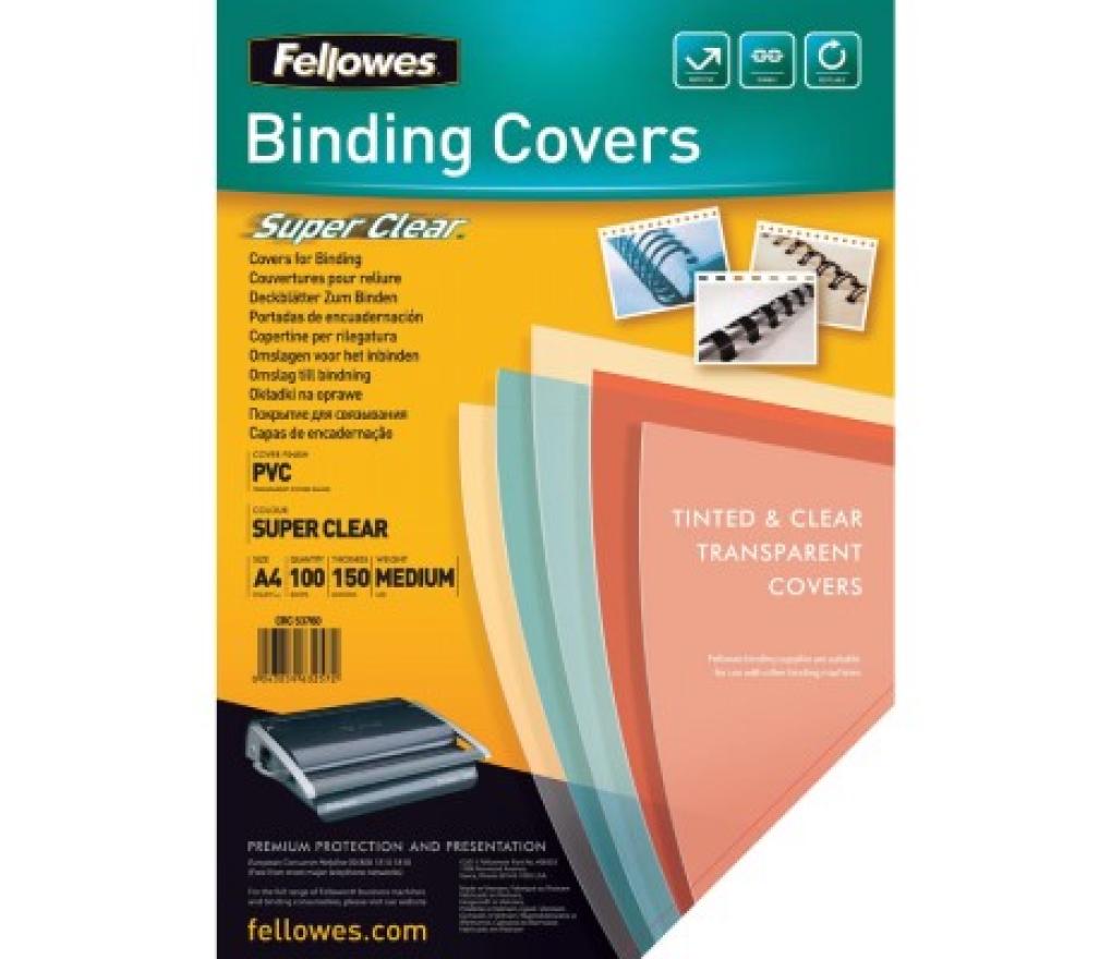 Voorblad boekje Fellowes 150 micron transparant doos/100 - Per pak