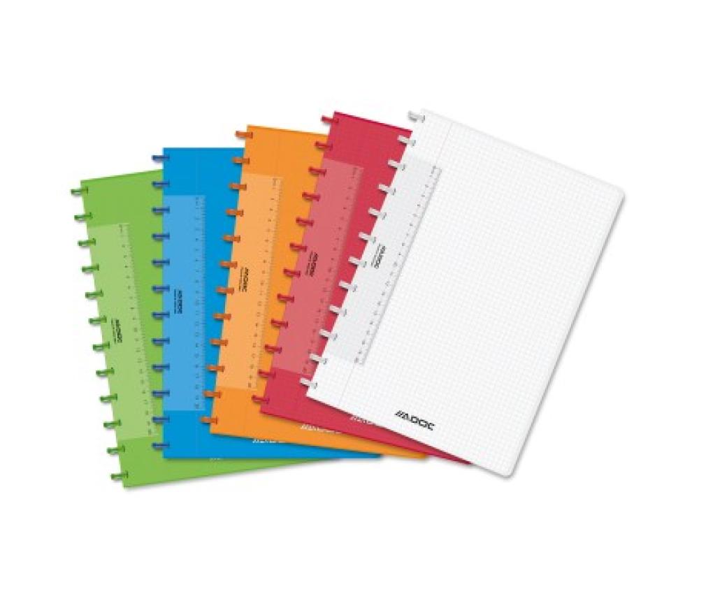 Adoc schrift colorlines PP assorti A4 geruit 5 x 5 mm - Per stuk