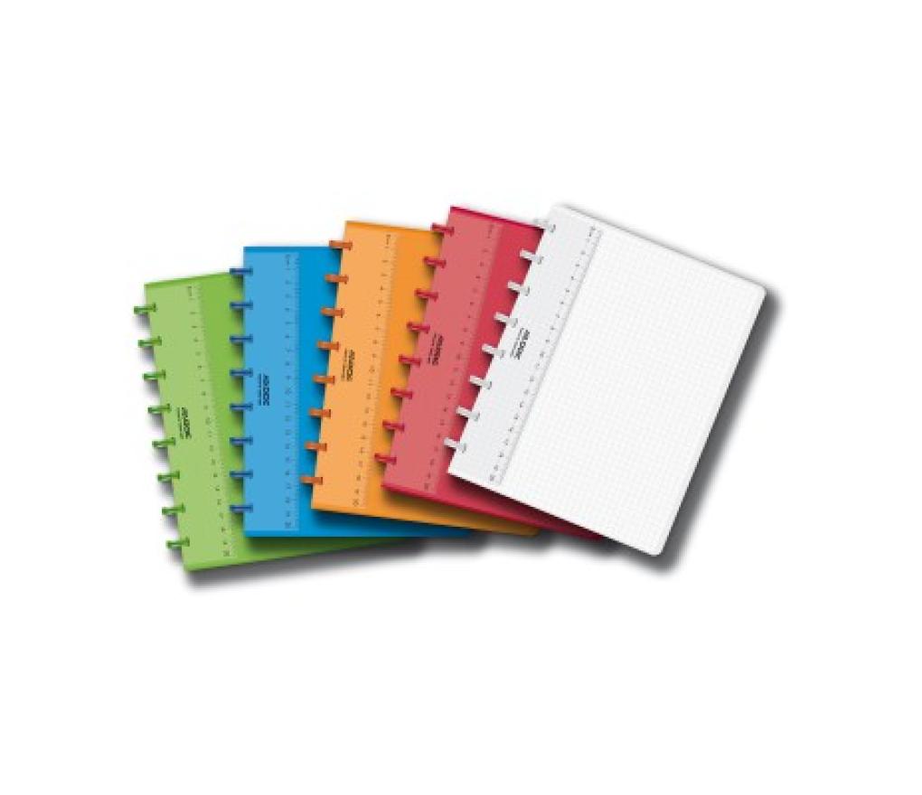 Adoc schrift colorlines PP assorti A5 72 blad geruit 5 x 5 mm - Per stuk