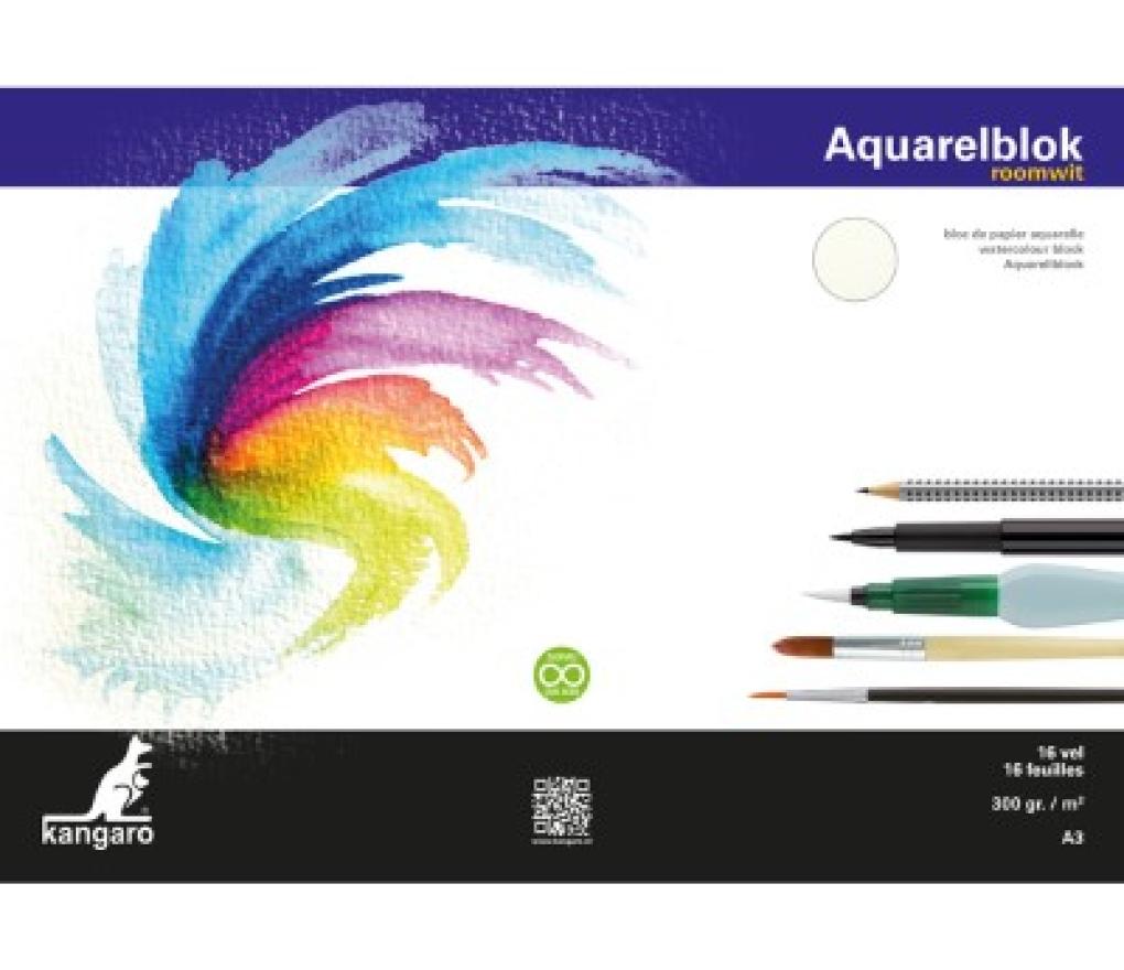 Aquarelpapier A3 30 x 42 cm 300 g roomwit vel/16 - Per stuk