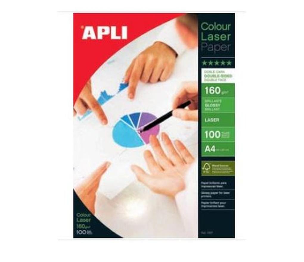 Fotopapier Apli Couleur Laser A4 160 g pak/100 - Per stuk