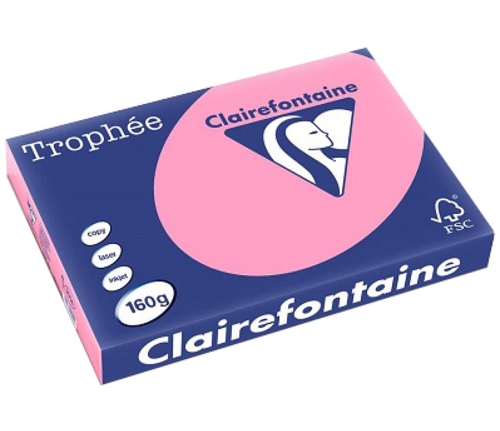 Kopieerpapier A3 160 g CLF Trophée pastel 1014 fel rose riem/250 - riem