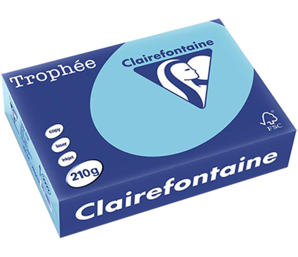Kopieerpapier A4 210 g CLF Trophée pastel 2222 helblauw riem/250 - riem
