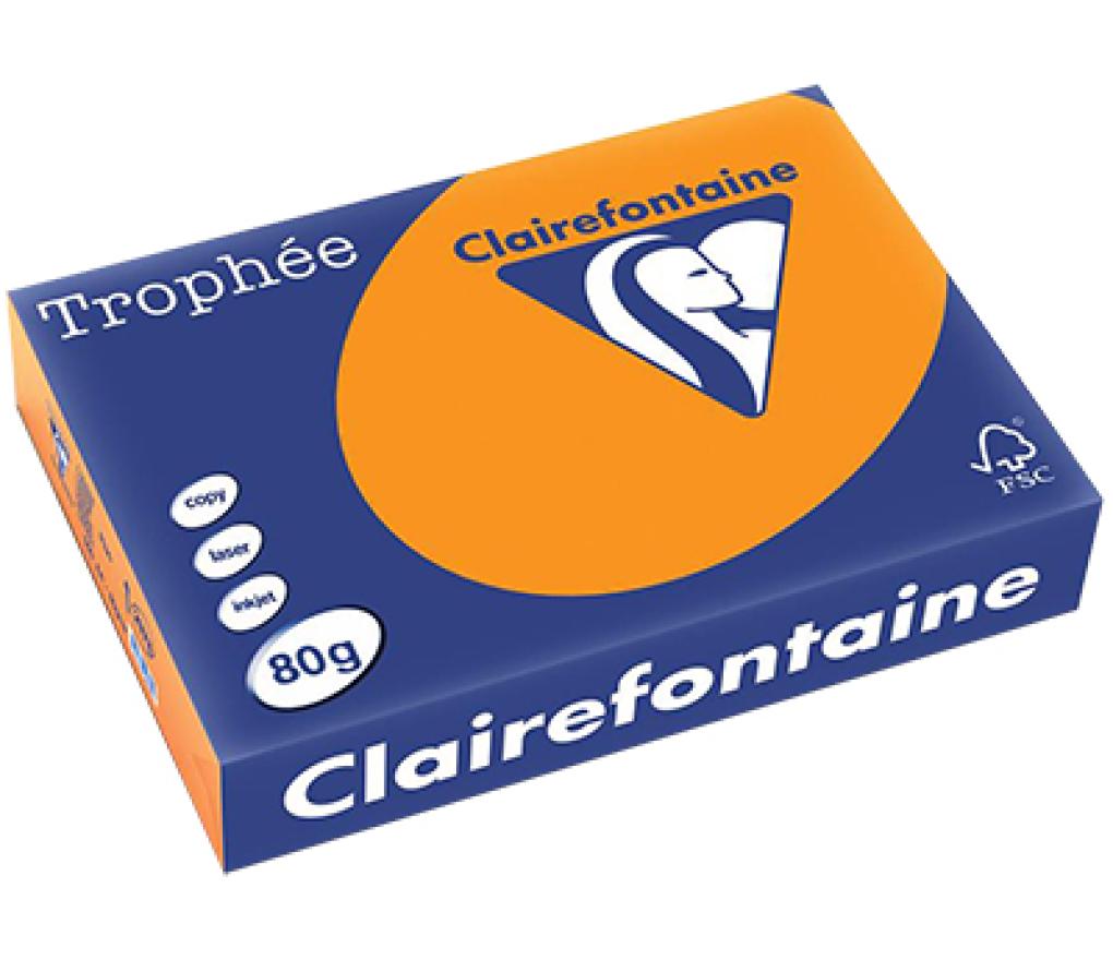 Kopieerpapier A4 80 g CLF Trophée fluo 2978 oranje riem/500 - riem