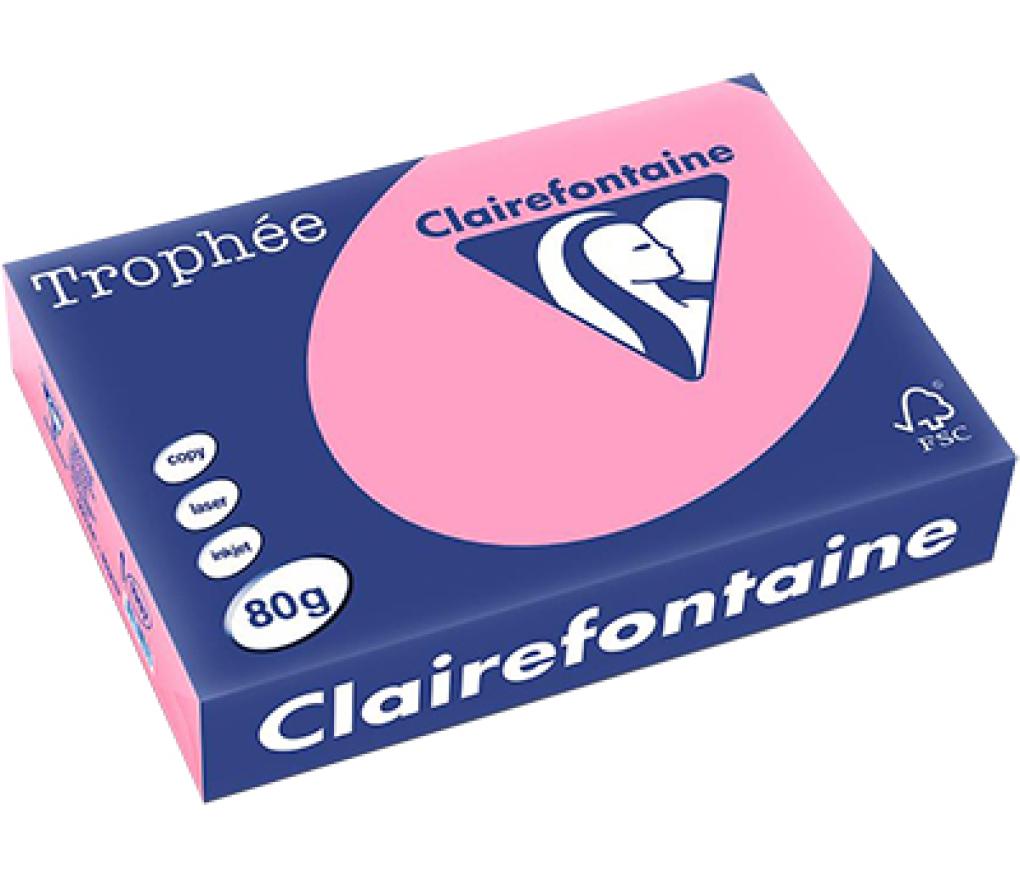 Kopieerpapier A4 80 g CLF Trophée pastel 1997 fel roze riem/500 - riem