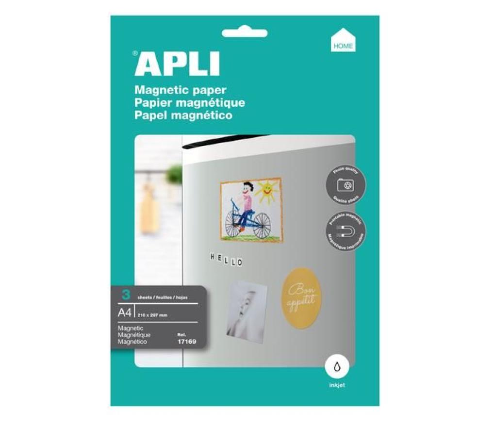 Magnetisch papier Apli A4 voor inkjet printer vel/3 - Per stuk