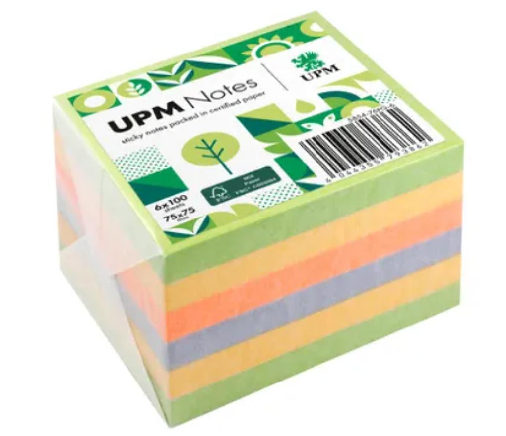 Memonotes 75 x 75 mm spring mix assorti pak/6 - Per stuk