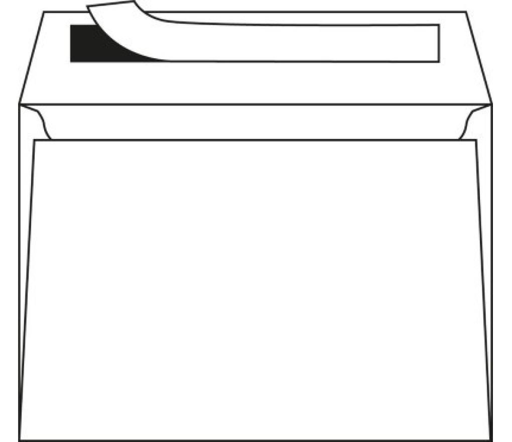 Omslag Din C5 162 x 229 mm 80 g wit met strip doos/500 - Per pak