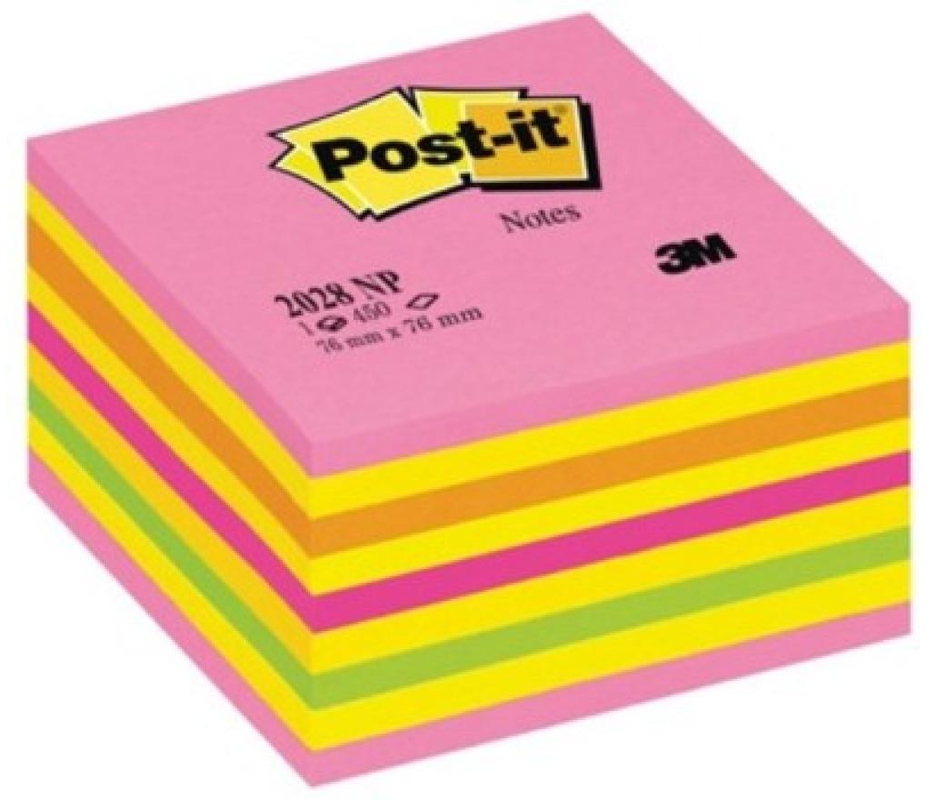 Post-it 3M 76 x 76 mm kubus neon 450 blaadjes - Per pak
