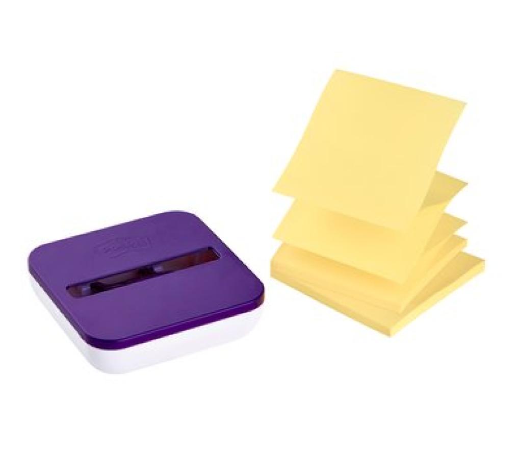 Post-it 3M dispenser voor Z notes 76 x 76 mm incl. 2 blokjes geel - Per pak
