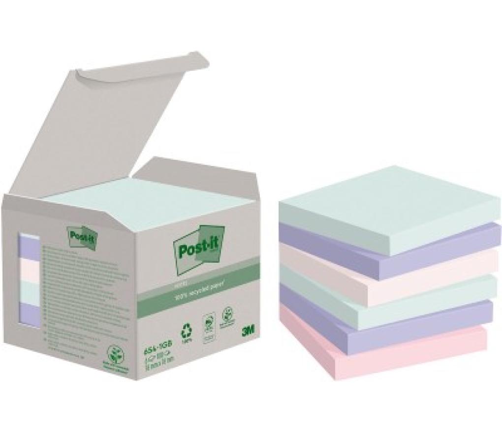 Post-it 3M gerecycleerd 76 x 76 mm nature pak/6 - Per pak
