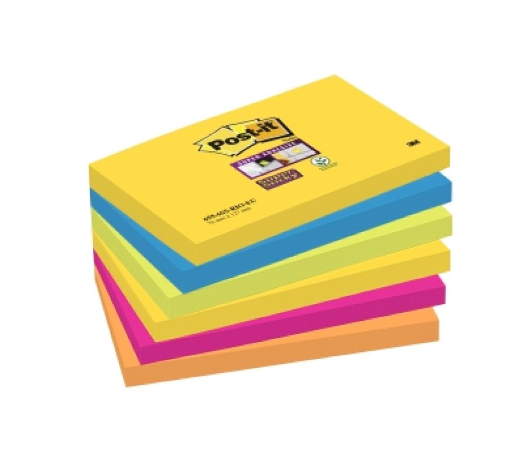 Post-it 3M Super Sticky 76 x 127 mm Carnival pak/6 - Per pak