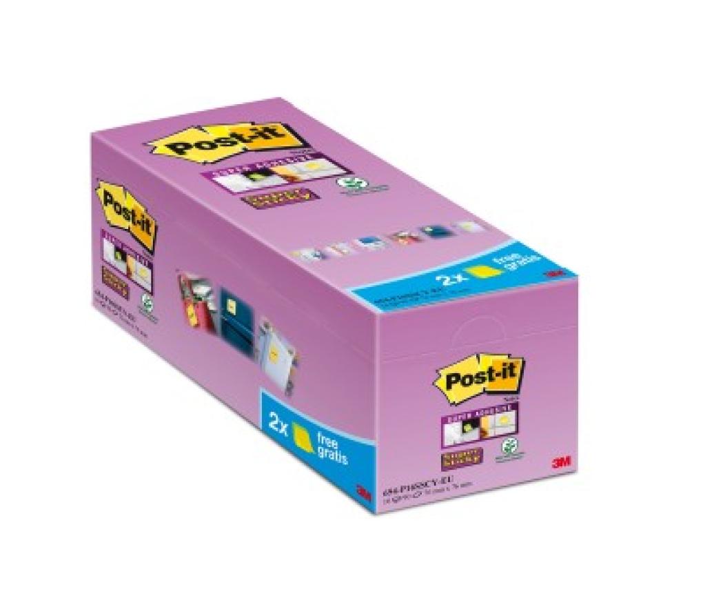 Post-it 3M Super Sticky 76 x 76 mm Easy to store box pak/16 - Per pak