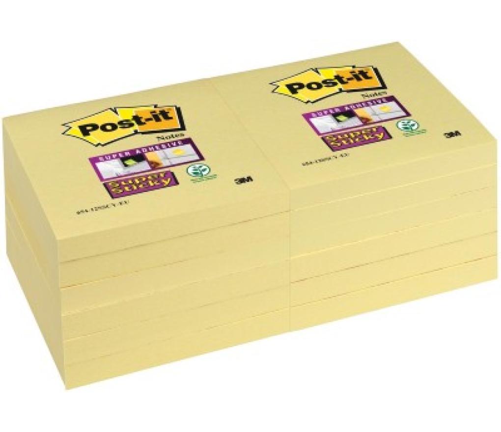 Post-it 3M Super Sticky 76 x 76 mm geel - Per pak