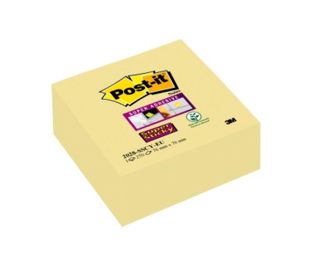 Post-it 3M Super Sticky 76 x 76 mm kubus geel - Per stuk