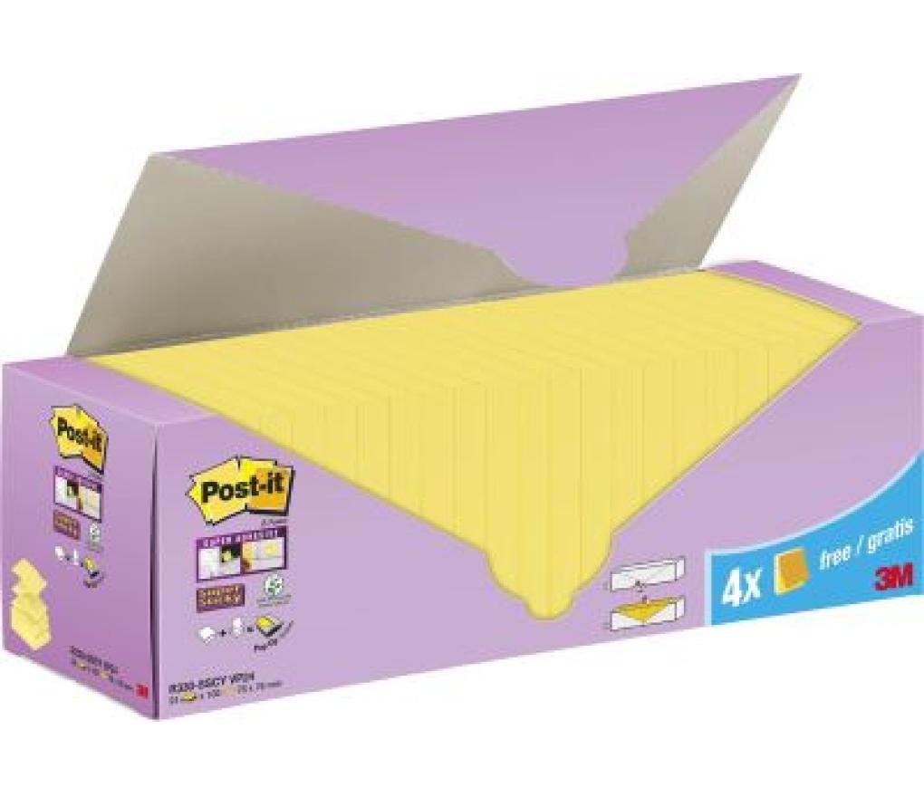 Post-it 3M Z-notes Super Sticky 76 x 76 mm geel promopack/24 - Per pak