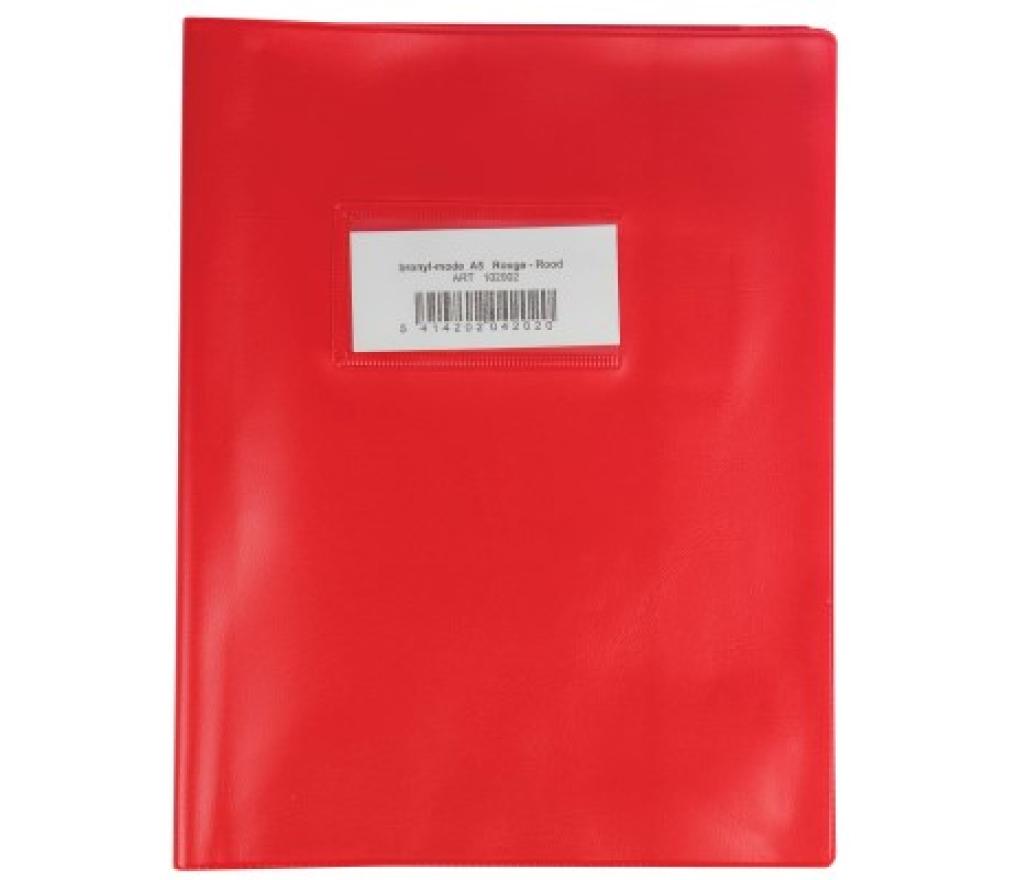 Schriftomslag Bronyl A5 extra stevig rood met etikethouder - Per stuk