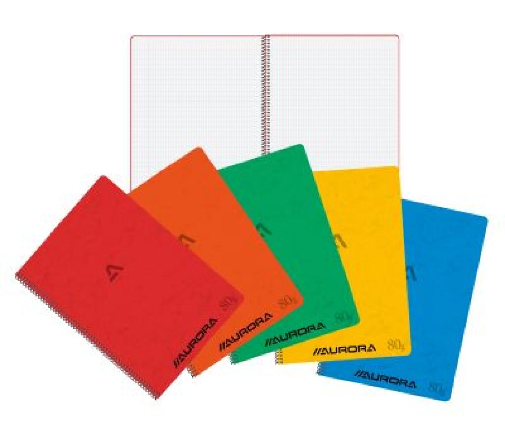 Spiraalschrift A4 210 x 297 mm commercieel geruit 4 x 8 mm + marge 60 blad - Per stuk