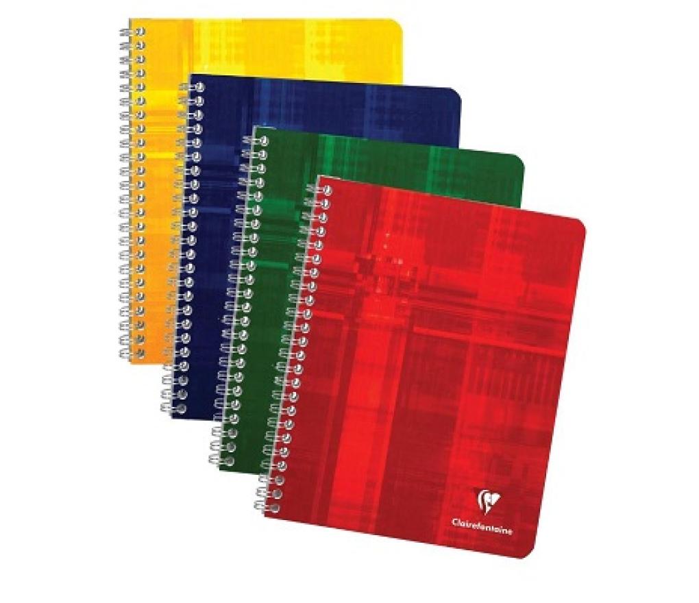 Spiraalschrift A5 165 x 210 mm Clairefontaine assorti 120 blad geruit - Per stuk