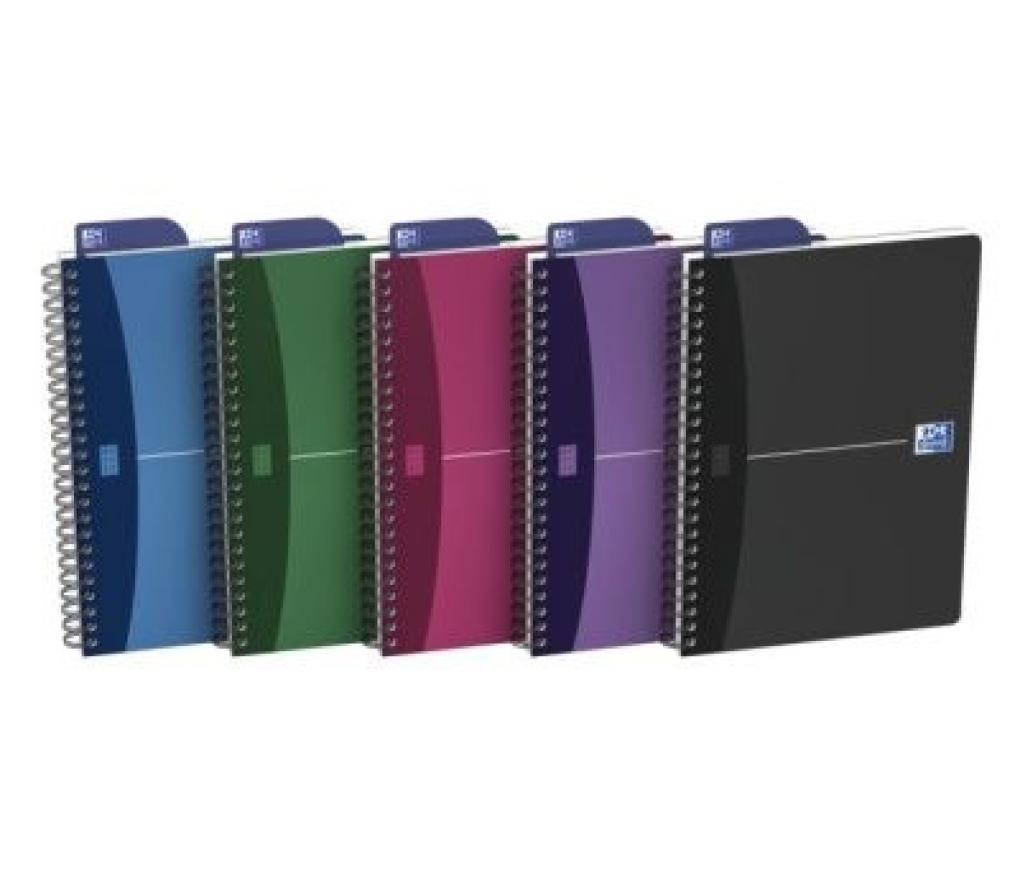 Spiraalschrift Oxford Urban Mix A5 90 vel geruit 5 x 5 mm assorti - Per stuk