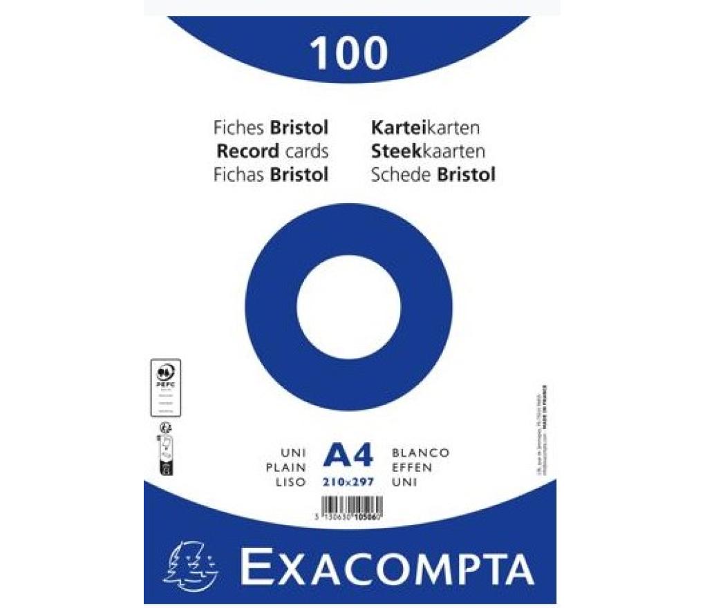 Steekkaart 210 x 297 mm wit 205 gr blanco pak/100 - Per pak