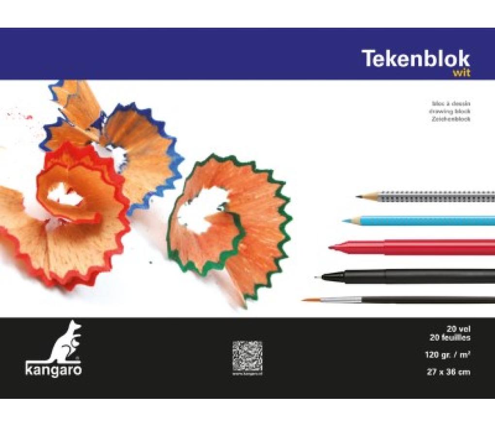 Tekenblok 270 X 360 mm 120 g wit 20 blad - Per stuk