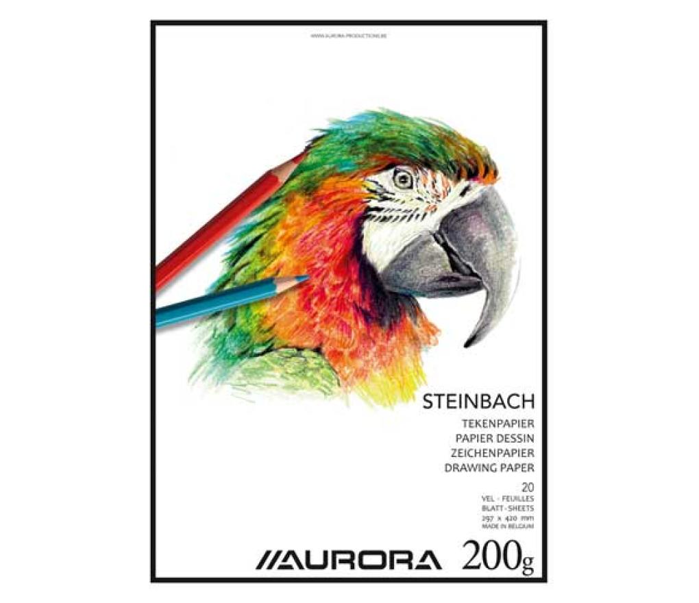 Tekenblok A3 297 x 420 mm 200 g wit Steinbach 20 blad - Per stuk