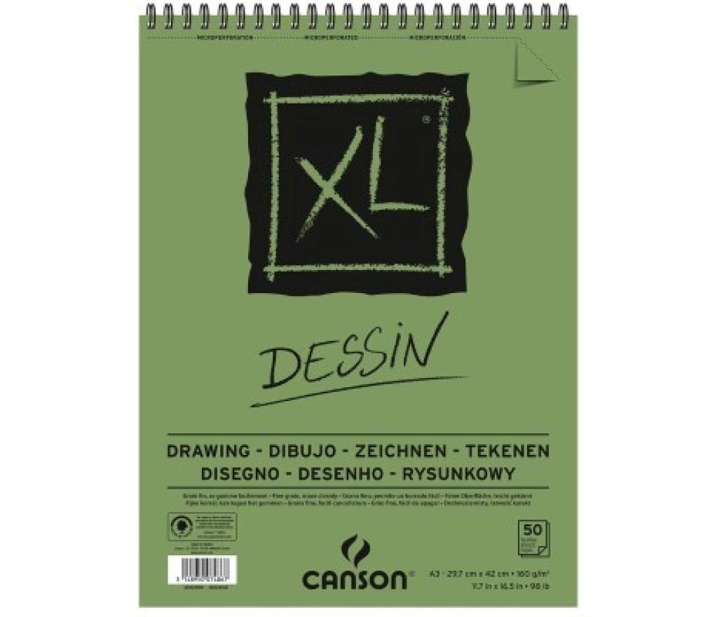 Tekenblok Canson A3 297 x 420 mm 160 g wit met spiraalbinding vel/50 - Per stuk