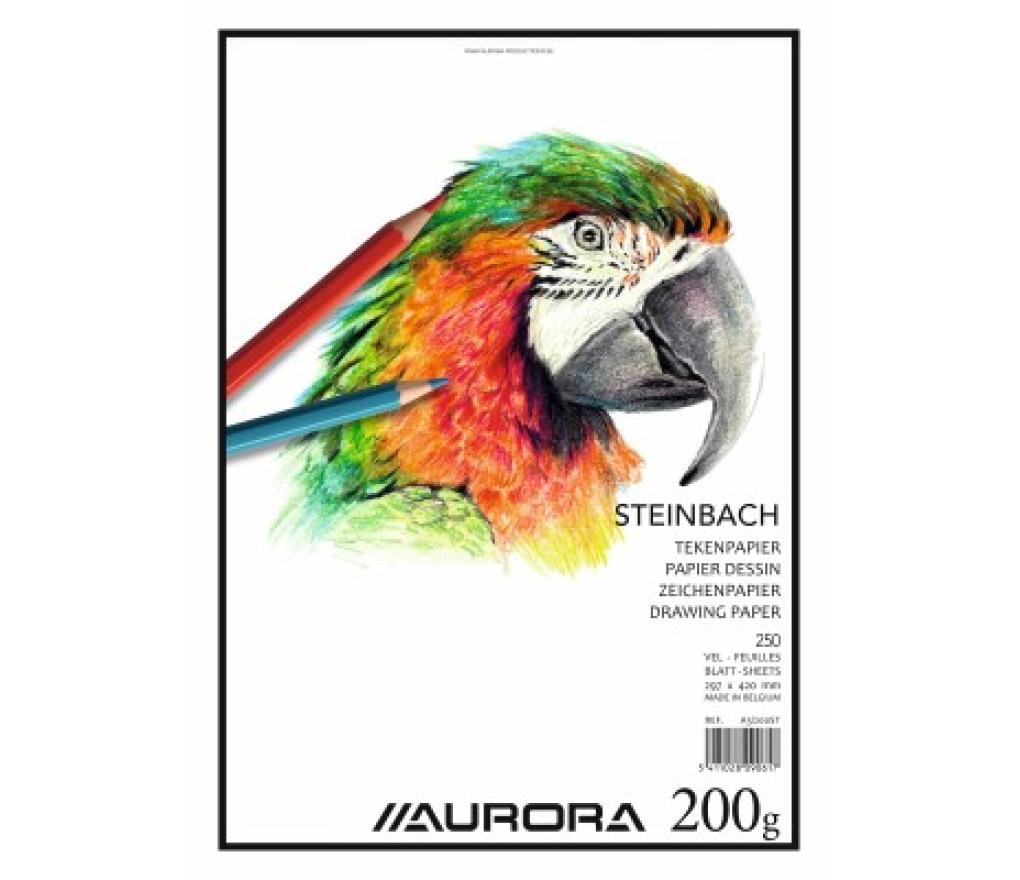 Tekenpapier A3 297 x 420 mm 200 g wit Steinbach gekorreld vel/250 - riem