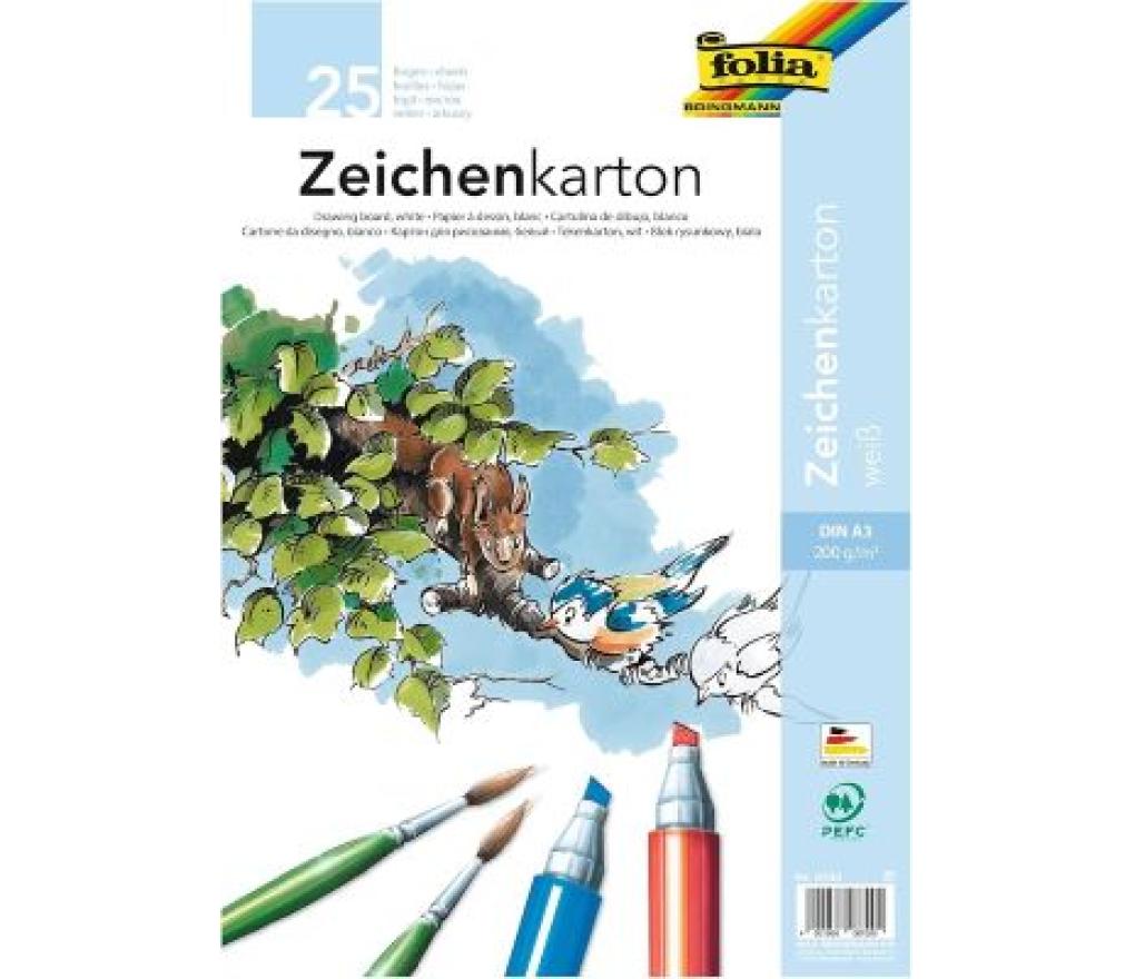 Tekenpapier A3 297 x 420 mm 200 g wit vel/25 - Per pak