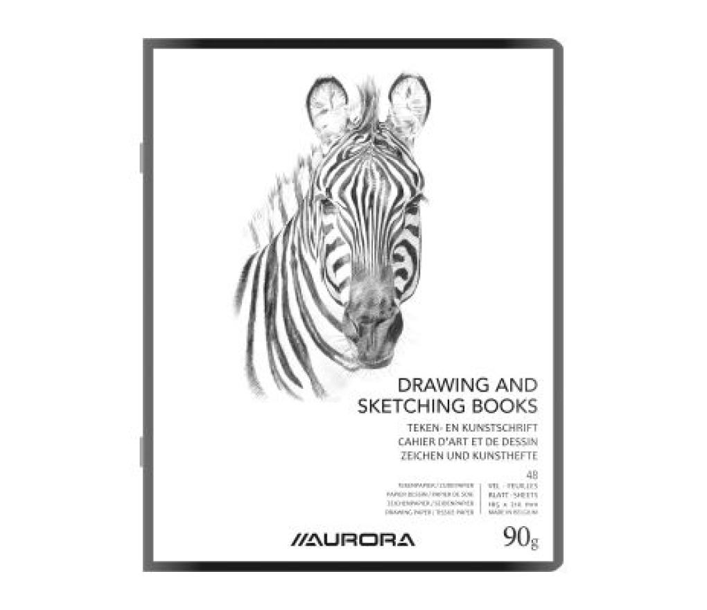 Tekenschrift 165 x 210 mm 90 g 24 blad blanco met zijde - Per stuk