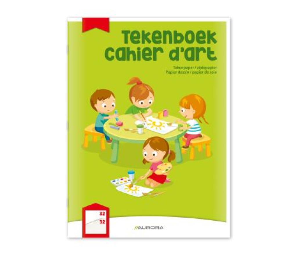 Tekenschrift 220 x 295 mm 120 g 32 blad blanco met zijdepapier - Per stuk