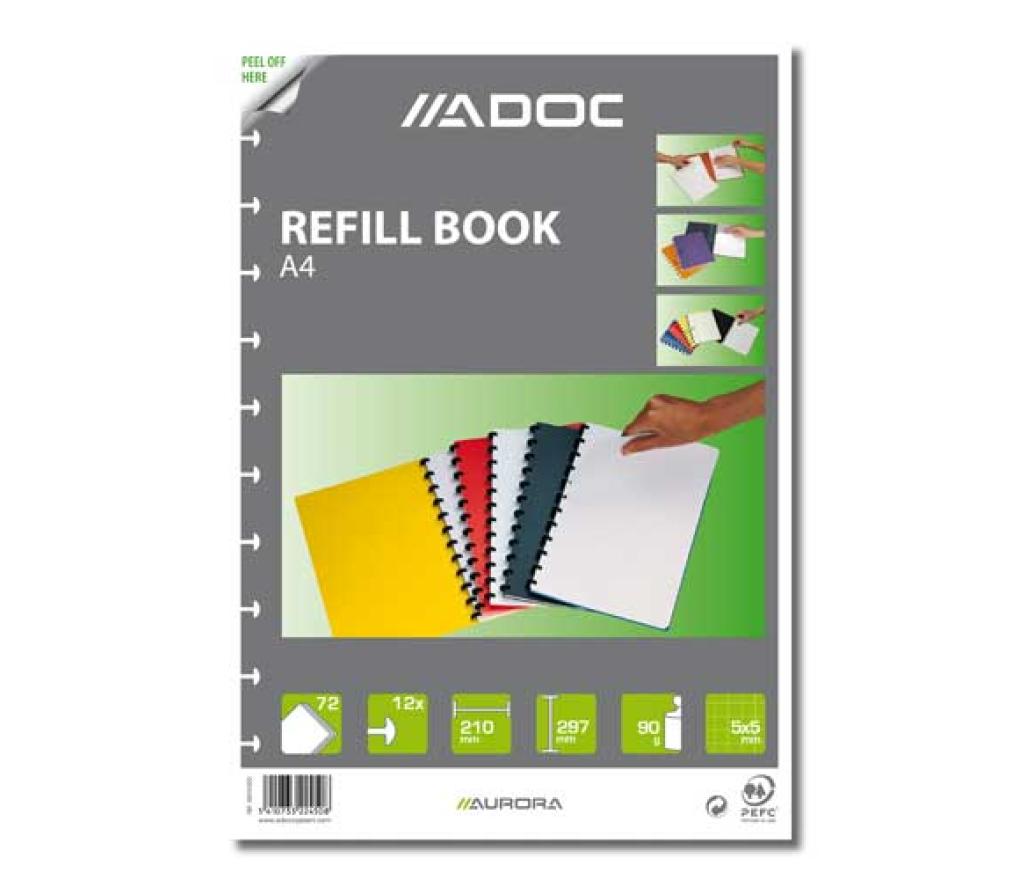 Vulling Adoc schrift A4 geruit - Per stuk