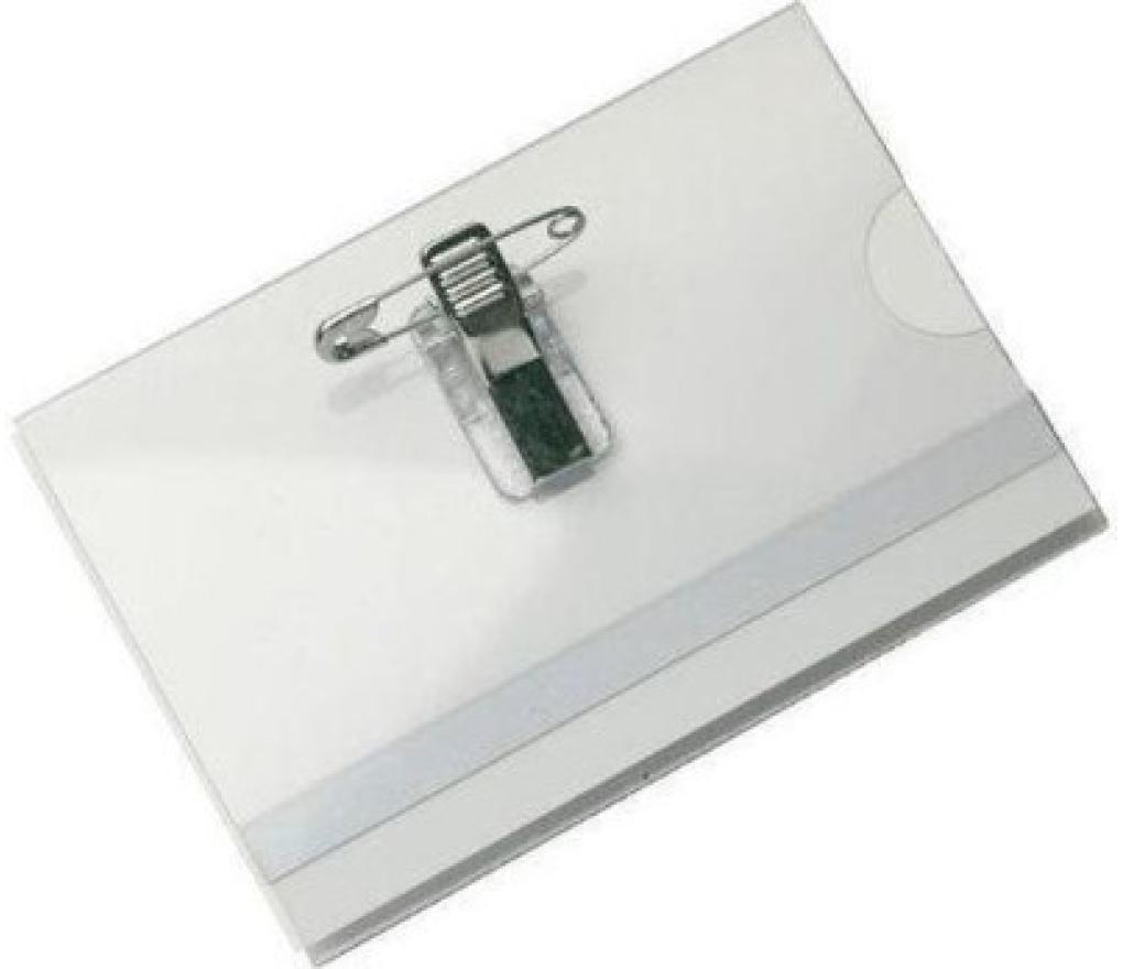 Badge 62 x 43 mm met clip en speld doos/50 - PROMO - Per stuk
