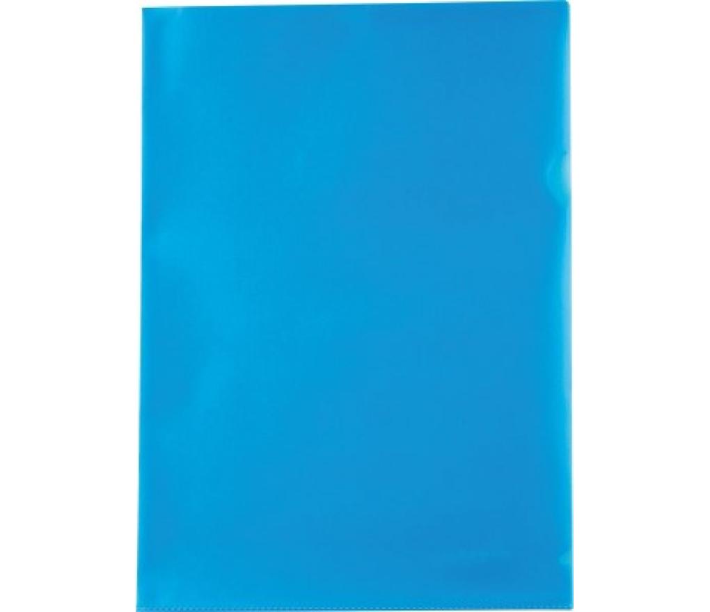 Documenthouder L-map A4 120 micron blauw gestructureerd PP pak/25 - Per pak