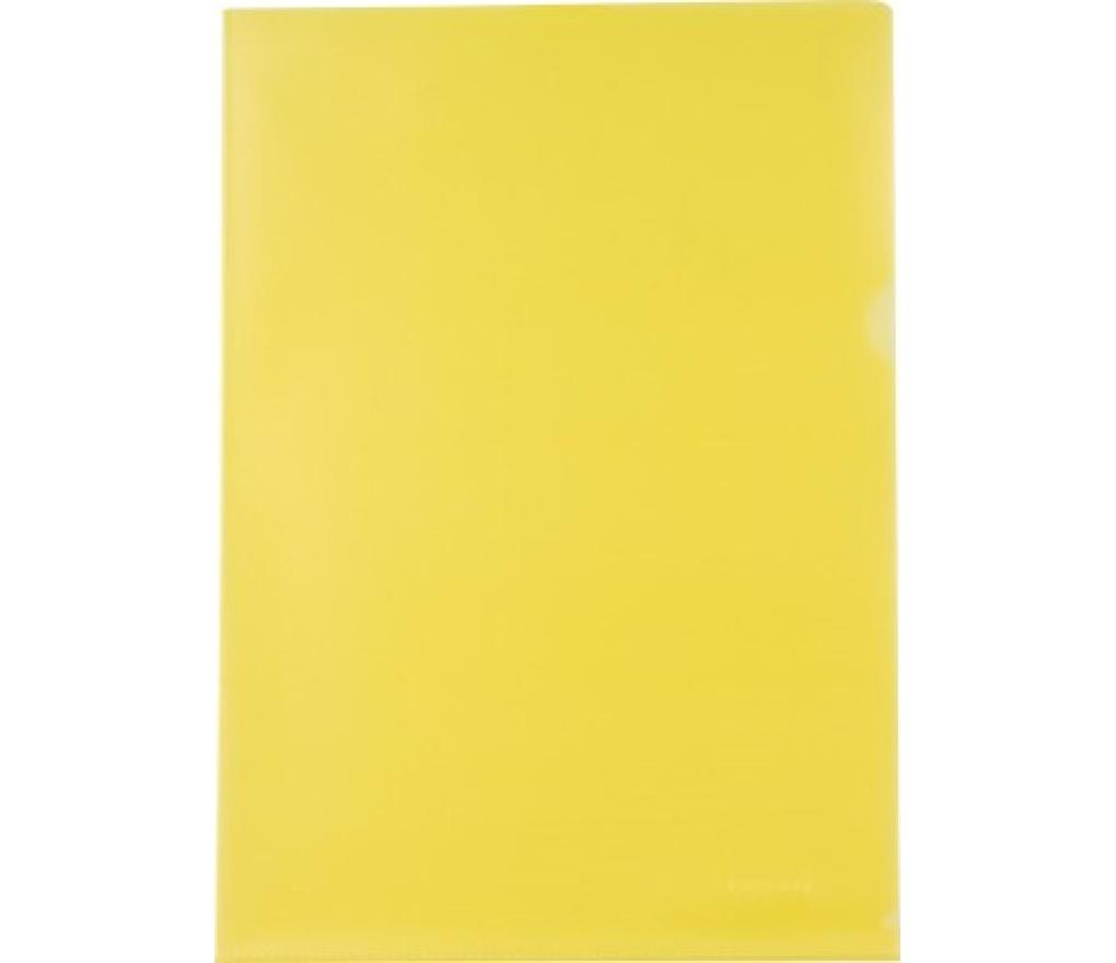 Documenthouder L-map A4 120 micron geel gestructureerd PP pak/25 - Per pak