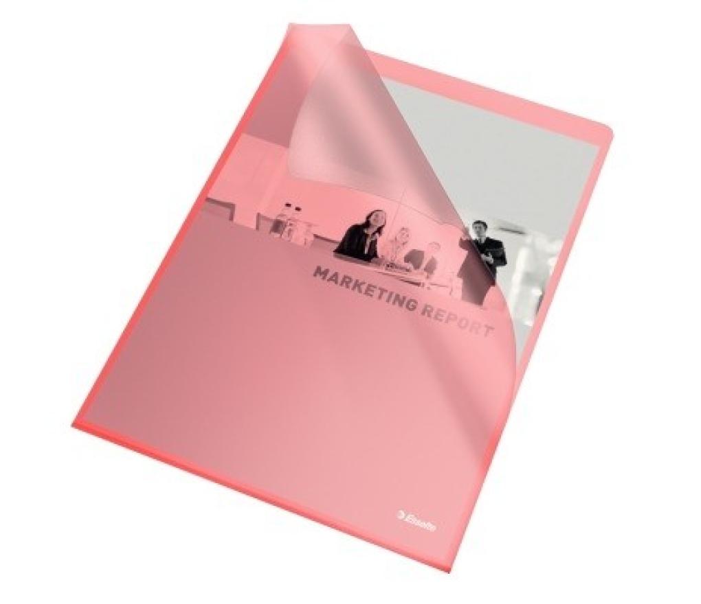 Documenthouder L-map Esselte A4 110 micron rood gestructureerd PP doos/100 - Per pak