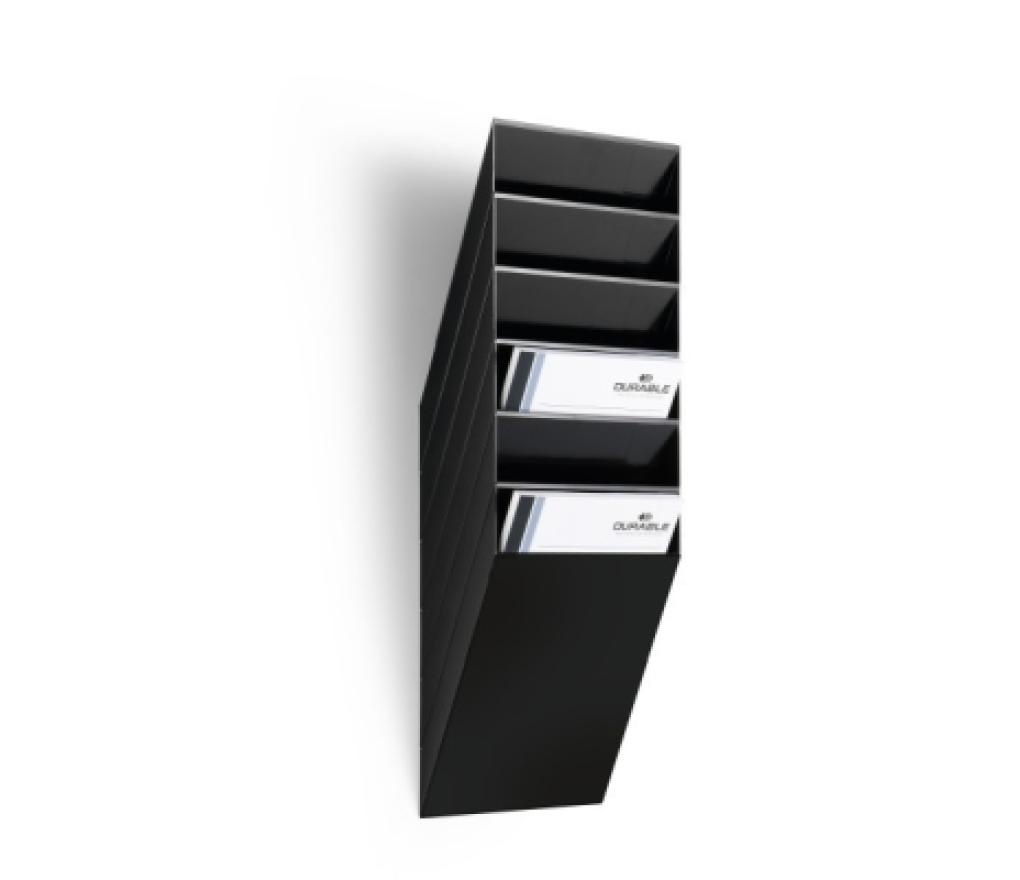 Folderhouder Durable Flexiboxx A4 met 6 vakken zwart - Per stuk