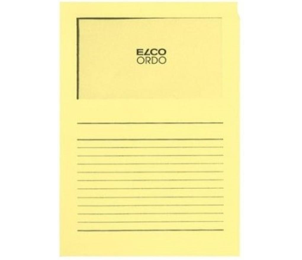 L-map pergamijn venster Elco Ordo A4 geel doos/100 - Per pak