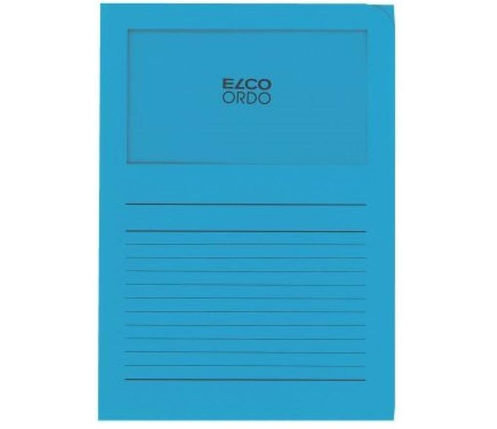 L-map pergamijn venster Elco Ordo A4 intens blauw doos/100 - Per pak