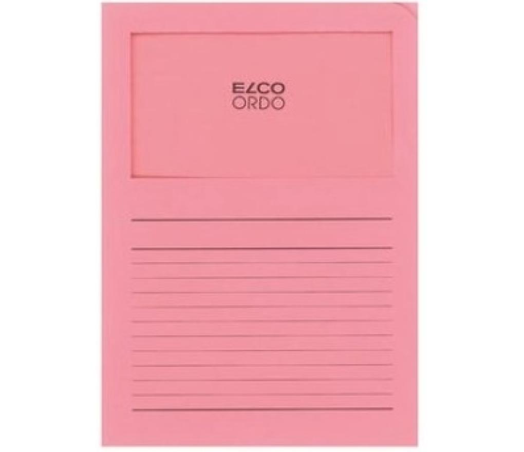 L-map pergamijn venster Elco Ordo A4 roze doos/100 - Per pak