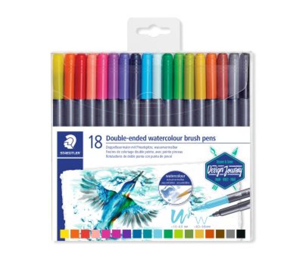 Brush lettering pens Marsgraphic aquarel duo set/18 - Per stuk