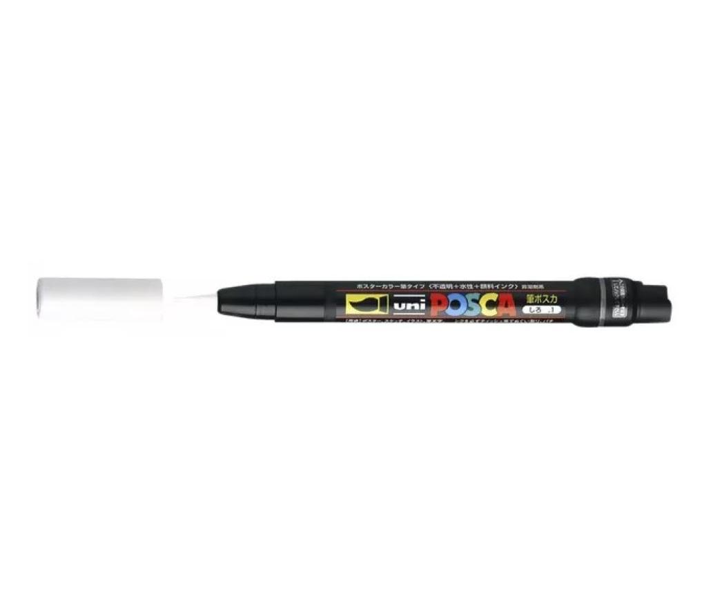Brushverfstift Uni Posca PCF350 1-10 mm wit - Per stuk